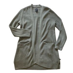 GAP Women’s XL Gray Longline Open Front Cardigan Sweater w Pockets